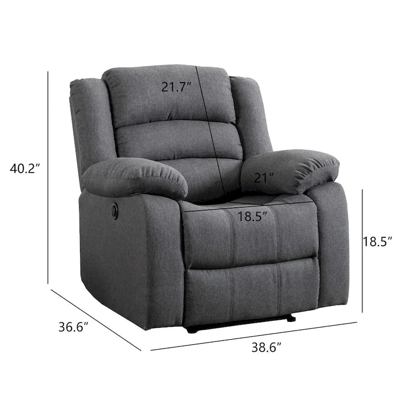 Reclinable Eléctrico con Brazos Acolchados y USB - 1 asiento - 1 asiento