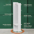 360 Full Length Mirror Jewelry Armoire with Hall Tree - N/A