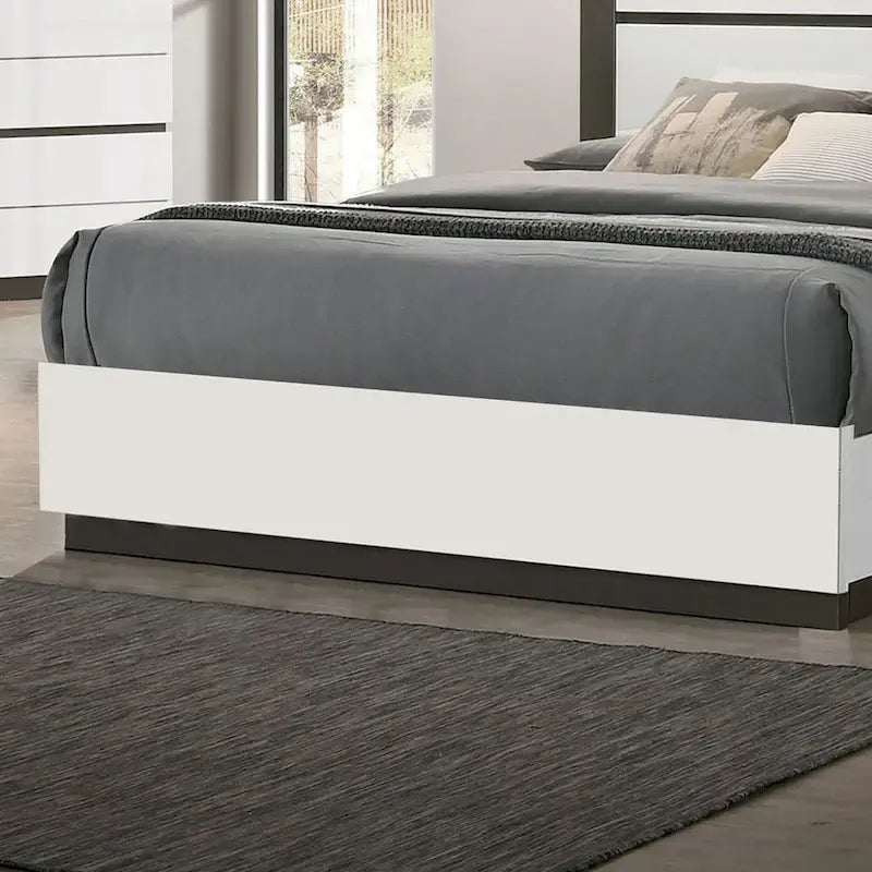 Dormitorio Moderno de Plataforma de Madera Blanca (USB)