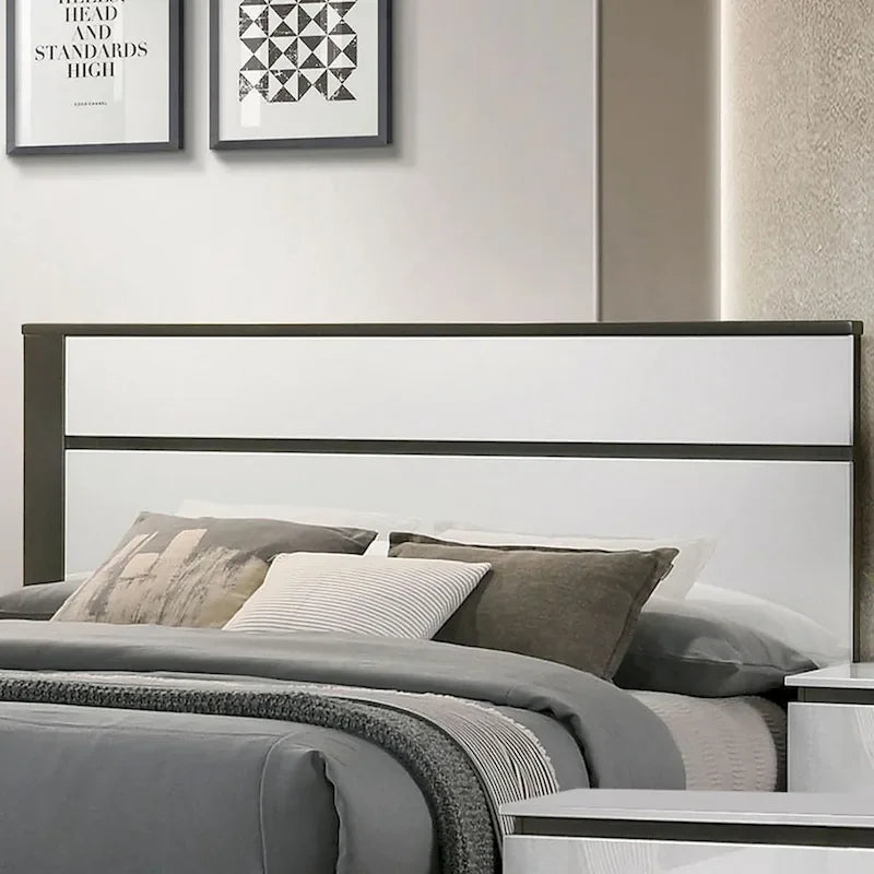 Dormitorio Moderno de Plataforma de Madera Blanca (USB)