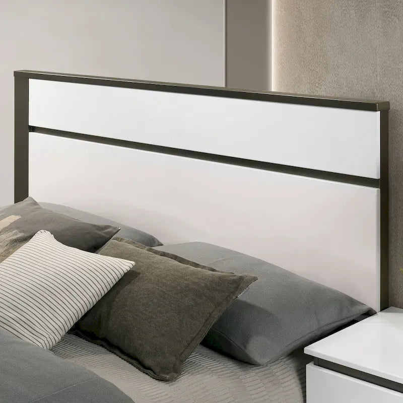 Dormitorio Moderno de Plataforma de Madera Blanca (USB)