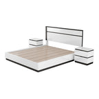 Dormitorio Moderno de Plataforma de Madera Blanca (USB)