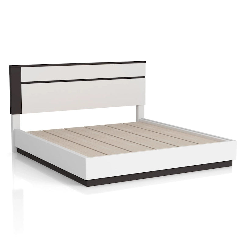 Dormitorio Moderno de Plataforma de Madera Blanca (USB)