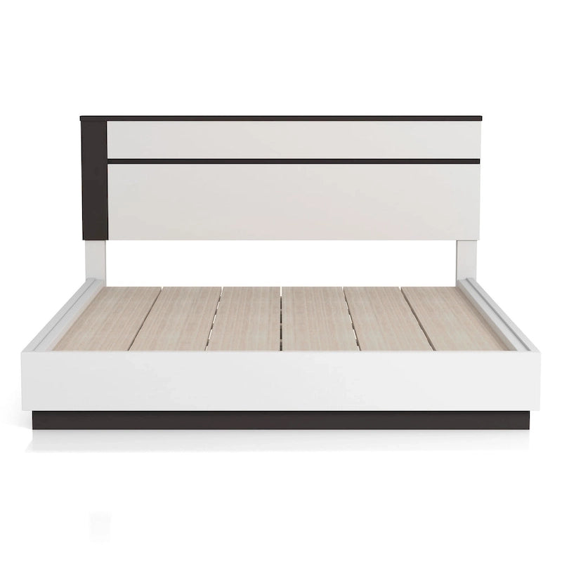 Dormitorio Moderno de Plataforma de Madera Blanca (USB)