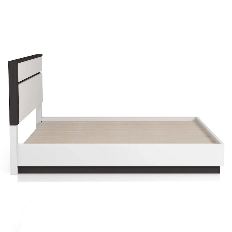 Dormitorio Moderno de Plataforma de Madera Blanca (USB)