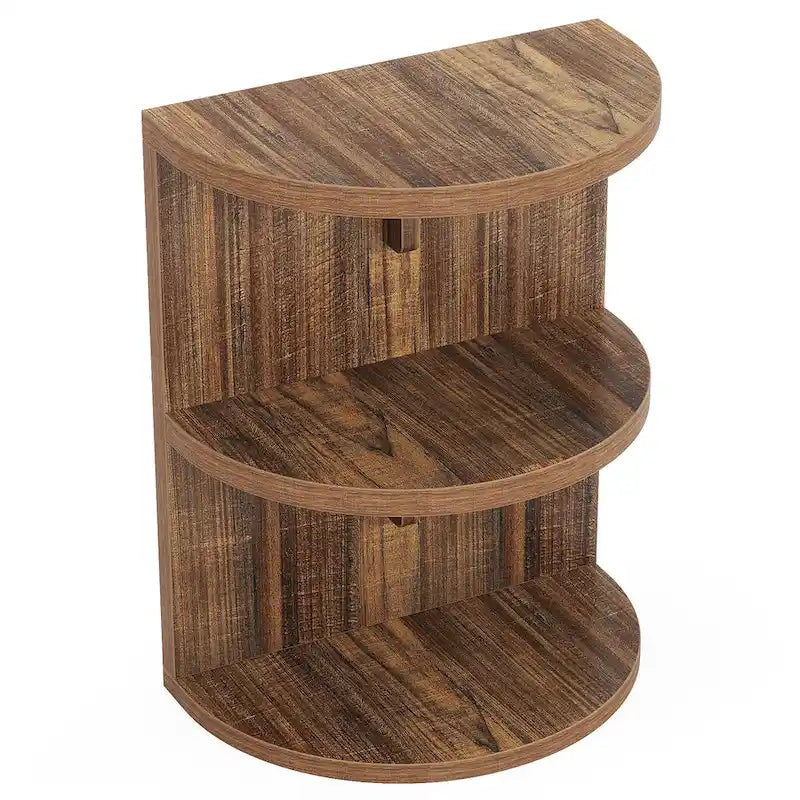 Mesa auxiliar semicircular de 3 niveles, mesa auxiliar para sala de estar