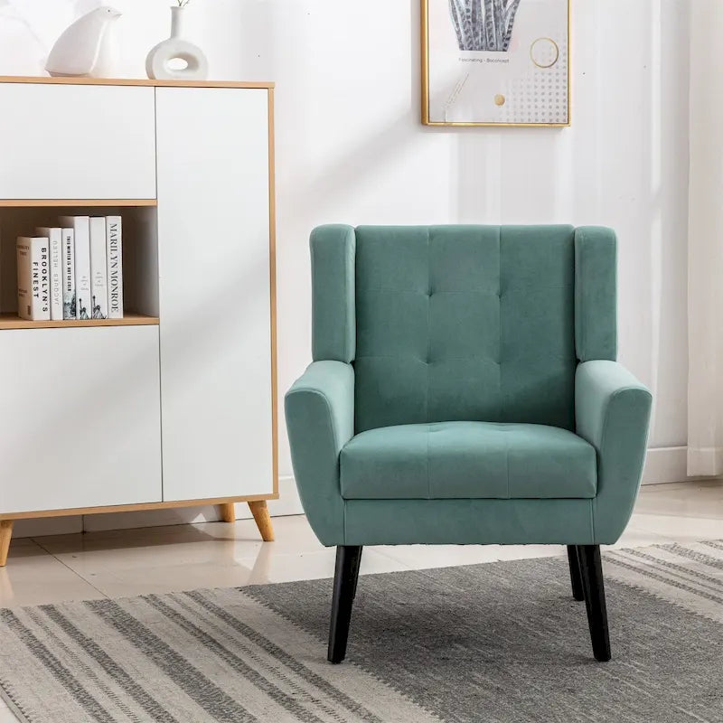 Sillón ergonómico de terciopelo suave para sala de estar