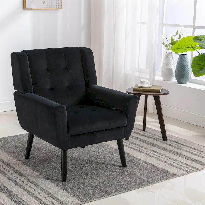 Sillón ergonómico de terciopelo suave para sala de estar