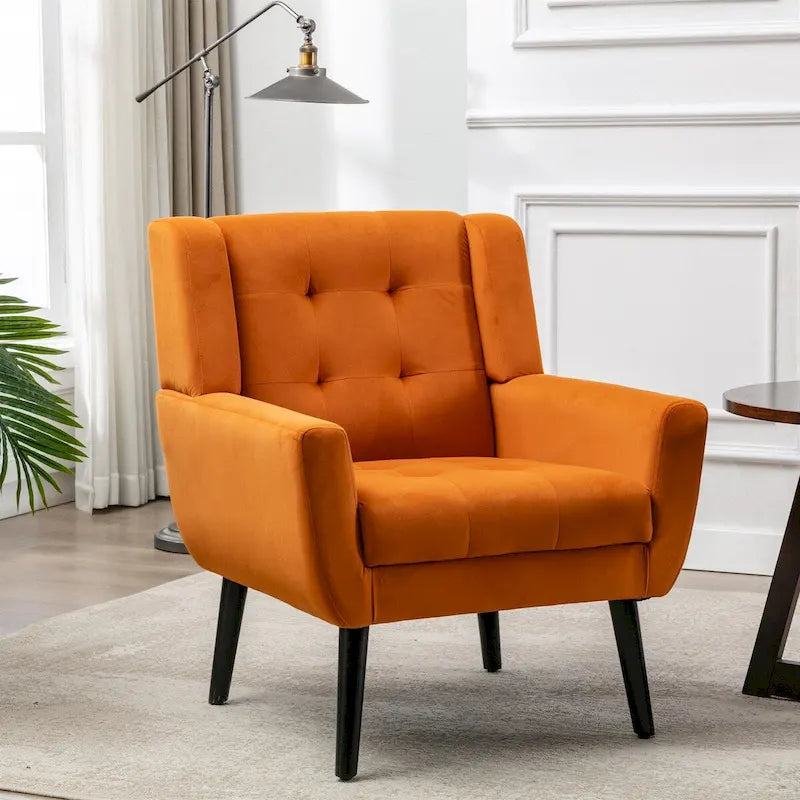 Sillón ergonómico de terciopelo suave para sala de estar