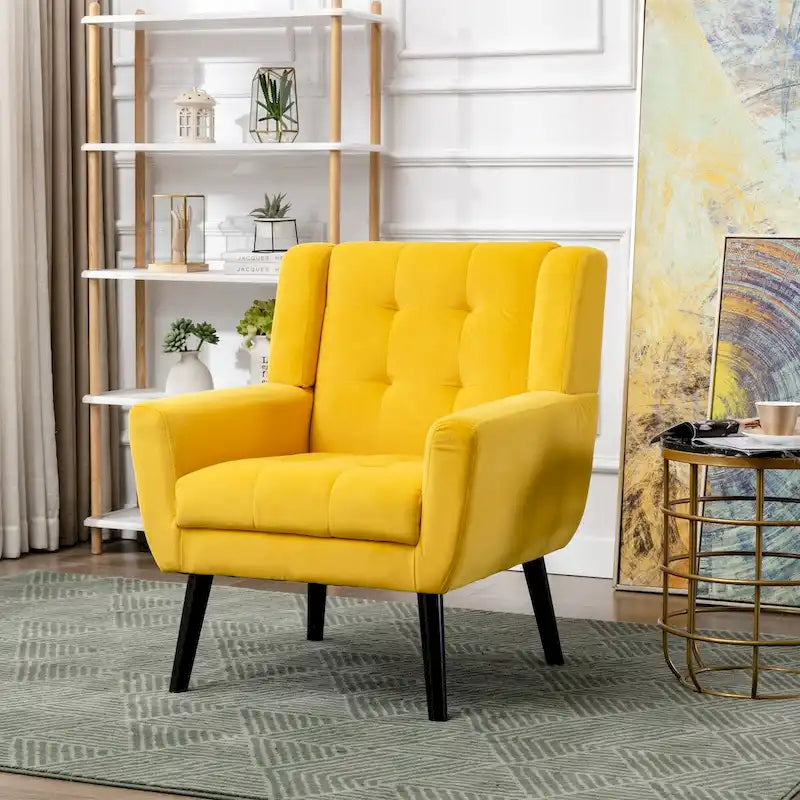 Sillón ergonómico de terciopelo suave para sala de estar