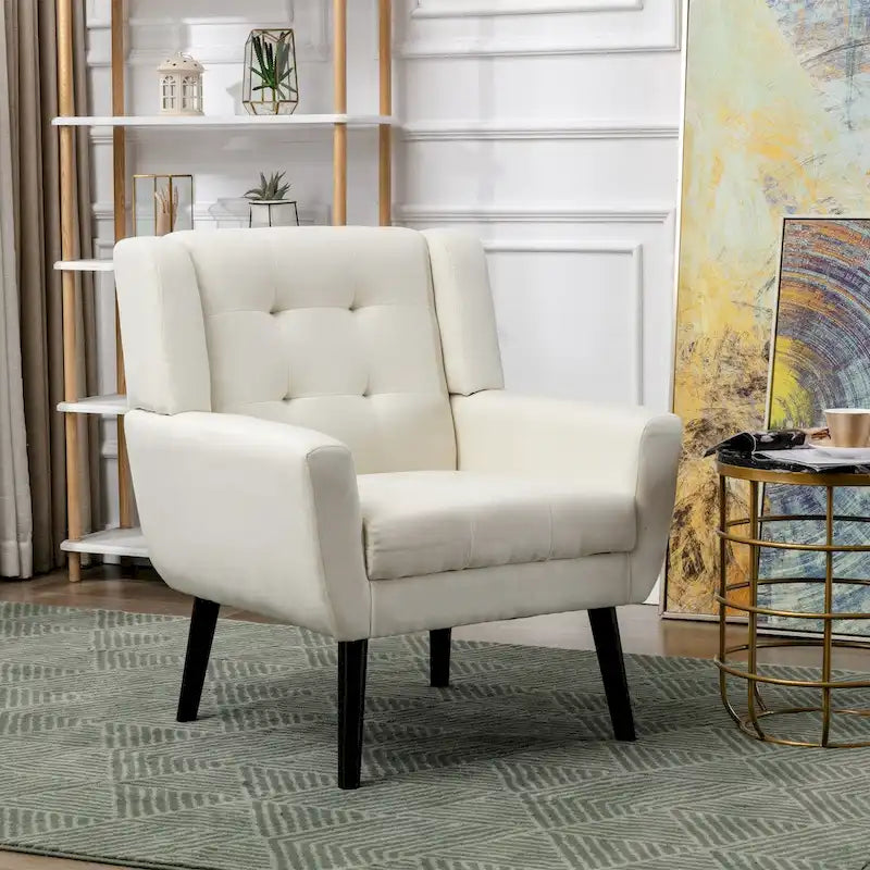 Sillón ergonómico de terciopelo suave para sala de estar