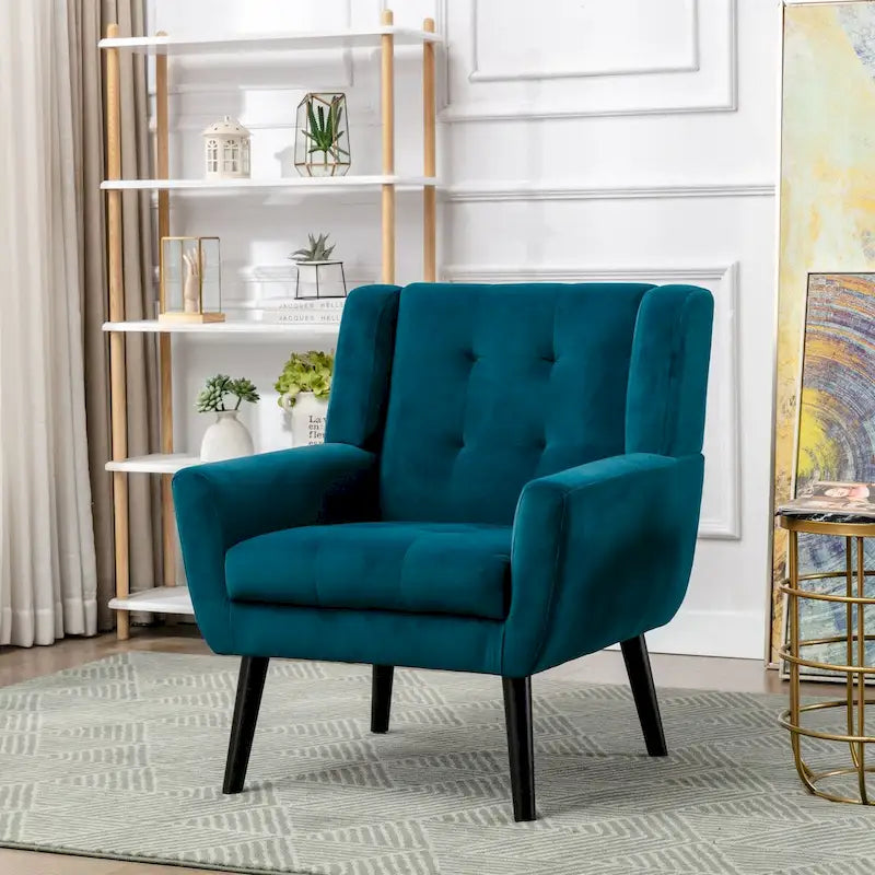 Sillón ergonómico de terciopelo suave para sala de estar