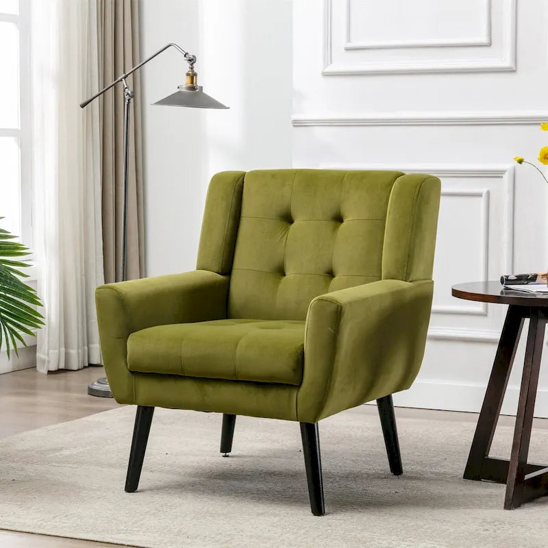 Sillón ergonómico de terciopelo suave para sala de estar