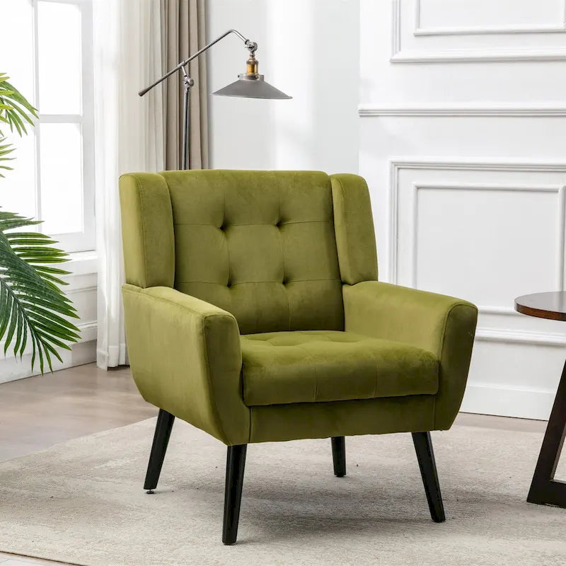 Sillón ergonómico de terciopelo suave para sala de estar