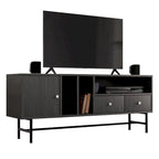 Credenza para TV Rochester con 2 cajones, 4 estantes y patas de hierro