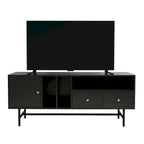 Credenza para TV Rochester con 2 cajones, 4 estantes y patas de hierro