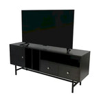 Credenza para TV Rochester con 2 cajones, 4 estantes y patas de hierro
