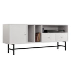 Credenza para TV Rochester con 2 cajones, 4 estantes y patas de hierro