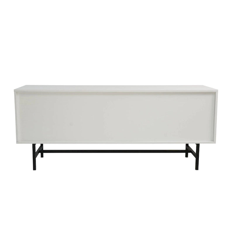 Credenza para TV Rochester con 2 cajones, 4 estantes y patas de hierro