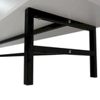 Credenza para TV Rochester con 2 cajones, 4 estantes y patas de hierro
