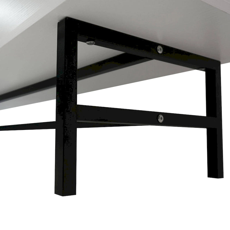 Credenza para TV Rochester con 2 cajones, 4 estantes y patas de hierro