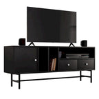 Credenza para TV Rochester con 2 cajones, 4 estantes y patas de hierro