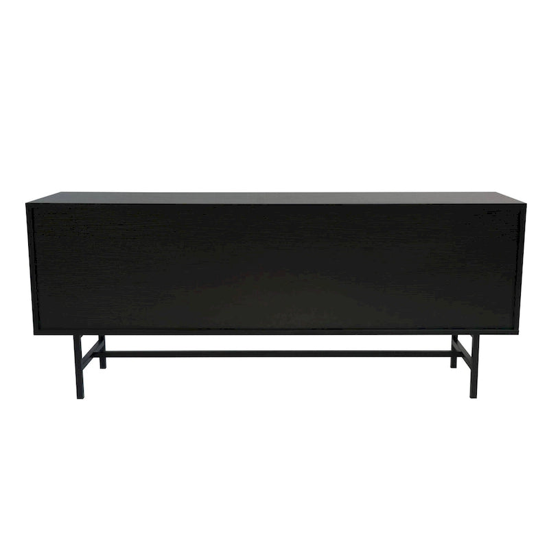 Credenza para TV Rochester con 2 cajones, 4 estantes y patas de hierro