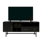 Credenza para TV Rochester con 2 cajones, 4 estantes y patas de hierro