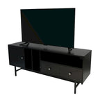 Credenza para TV Rochester con 2 cajones, 4 estantes y patas de hierro