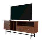 Credenza para TV Rochester con 2 cajones, 4 estantes y patas de hierro
