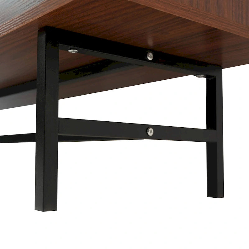 Credenza para TV Rochester con 2 cajones, 4 estantes y patas de hierro