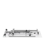 Mesa de costura plegable portátil plateada/blanca con ruedas