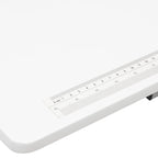 Mesa de costura plegable portátil plateada/blanca con ruedas