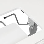Mesa de costura plegable portátil plateada/blanca con ruedas