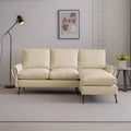 Sofá moderno en forma de L de piel sintética con chaise longue reversible