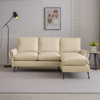 Sofá moderno en forma de L de piel sintética con chaise longue reversible