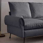 Sofá moderno en forma de L de piel sintética con chaise longue reversible