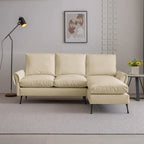 Sofá moderno en forma de L de piel sintética con chaise longue reversible