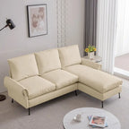 Sofá moderno en forma de L de piel sintética con chaise longue reversible