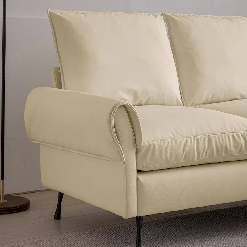 Sofá moderno en forma de L de piel sintética con chaise longue reversible