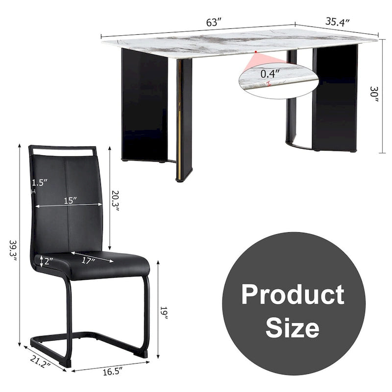 Mesa de comedor rectangular con 4 sillas