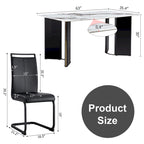 Mesa de comedor rectangular con 4 sillas