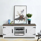 Mueble de TV de 58 pulgadas estilo granja con puerta corredera blanca para televisores de hasta 65 pulgadas