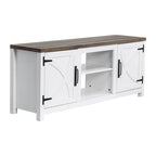Mueble de TV de 58 pulgadas estilo granja con puerta corredera blanca para televisores de hasta 65 pulgadas