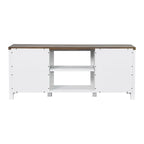 Mueble de TV de 58 pulgadas estilo granja con puerta corredera blanca para televisores de hasta 65 pulgadas