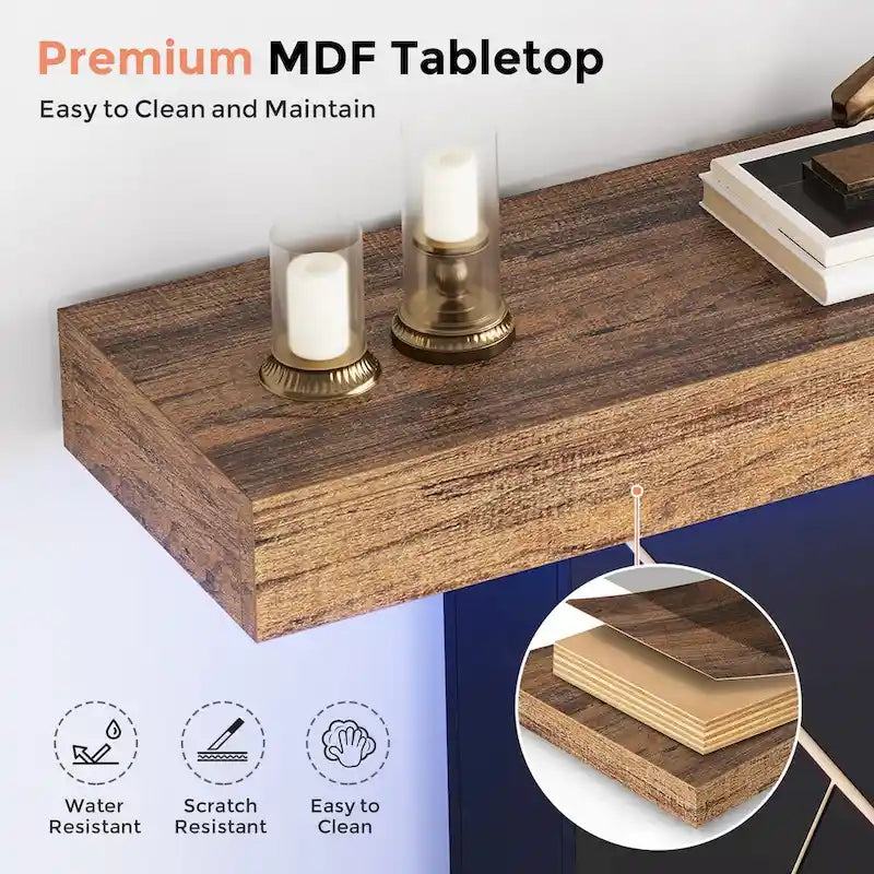 43.3 Mesa consola de pedestal de granja, mesa de sofá para sala de estar, mesa de entrada para vestíbulo, escritorio estrecho