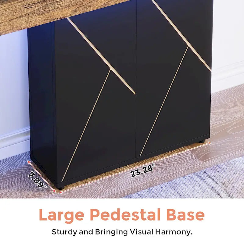 43.3 Mesa consola de pedestal de granja, mesa de sofá para sala de estar, mesa de entrada para vestíbulo, escritorio estrecho