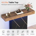 43.3 Mesa consola de pedestal de granja, mesa de sofá para sala de estar, mesa de entrada para vestíbulo, escritorio estrecho