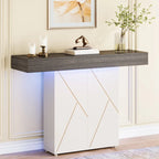 43.3 Mesa consola de pedestal de granja, mesa de sofá para sala de estar, mesa de entrada para vestíbulo, escritorio estrecho