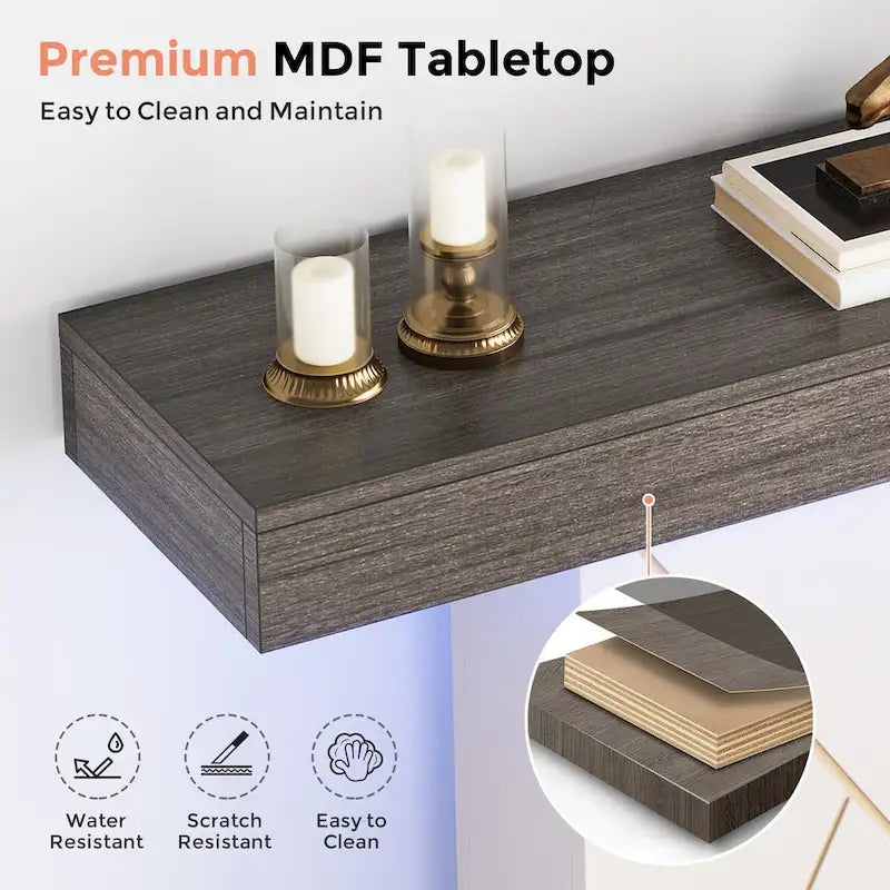 43.3 Mesa consola de pedestal de granja, mesa de sofá para sala de estar, mesa de entrada para vestíbulo, escritorio estrecho